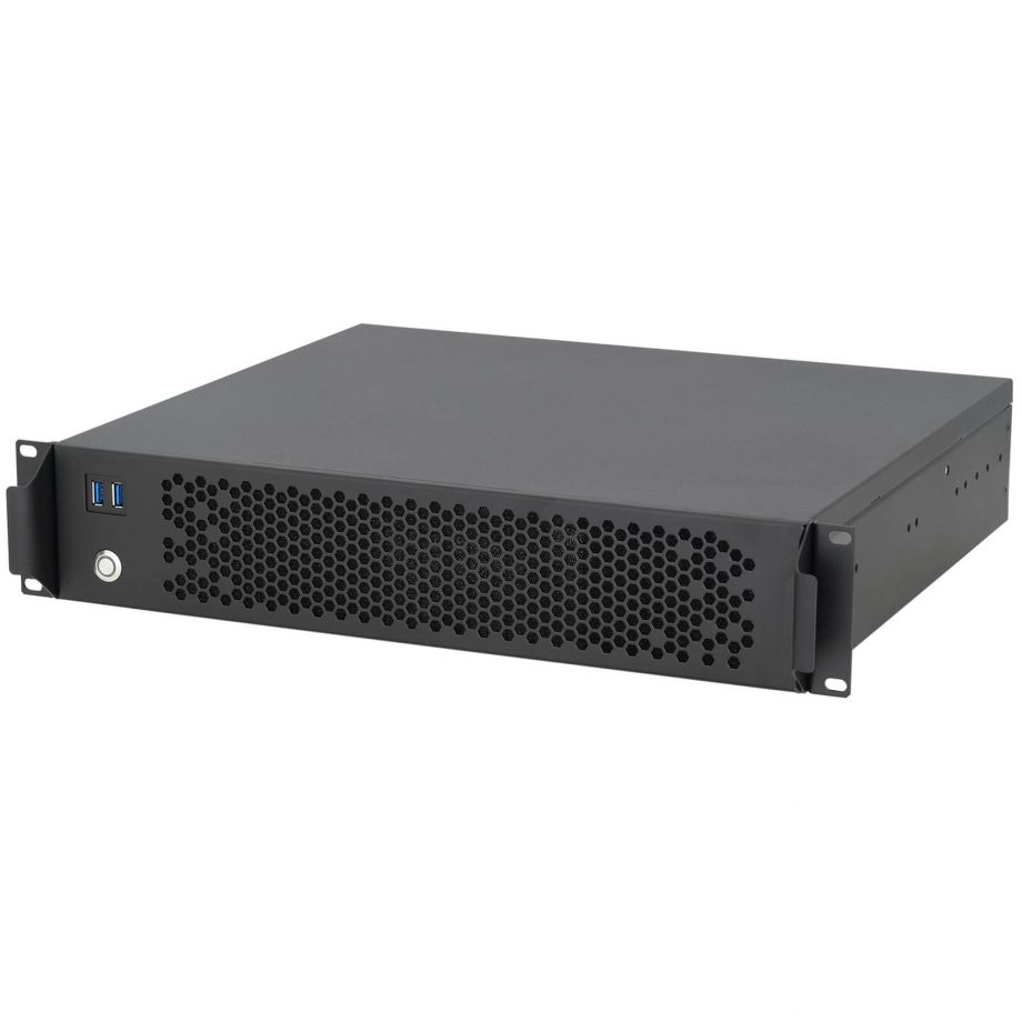 Sliger CX2151x, 2U 15in Rackmount Server Case - 3.5in cage, PCIe 4.0 Riser for 2-Slot GPU, MicroATX and SFX PSU Support