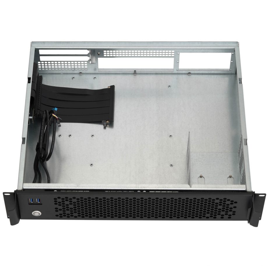 Sliger CX2151x, 2U 15in Rackmount Server Case - 3.5in cage, PCIe 4.0 Riser for 2-Slot GPU, MicroATX and SFX PSU Support