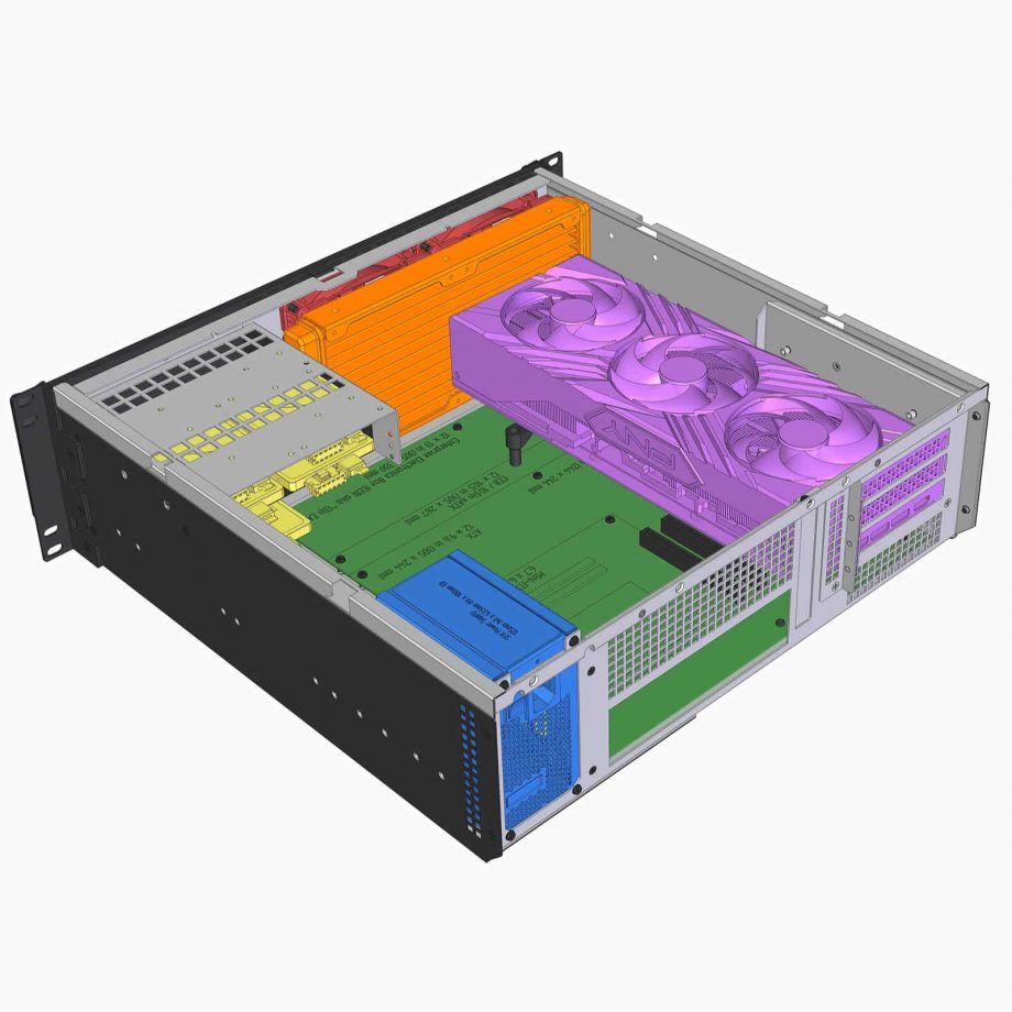Sliger CX3171i XL, 3U 17in Rackmount Server Case - 5.25in Bay, Large GPU, eATX and 360mm AIO Support