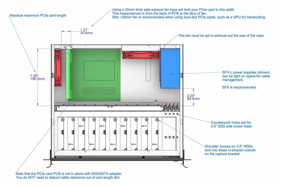 Sliger CX3701, 3U 15in NAS Rackmount Server Case - 3.5" Bays