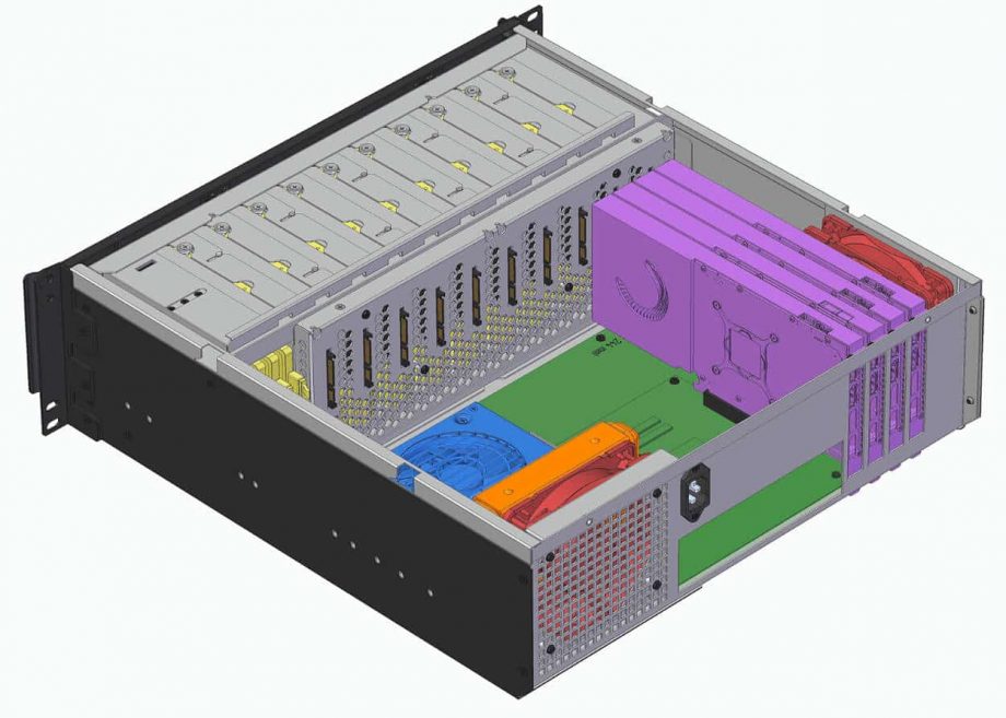 Sliger CX3702, 3U 18in NAS Rackmount Server Case - 3.5" Bays, Micro ATX