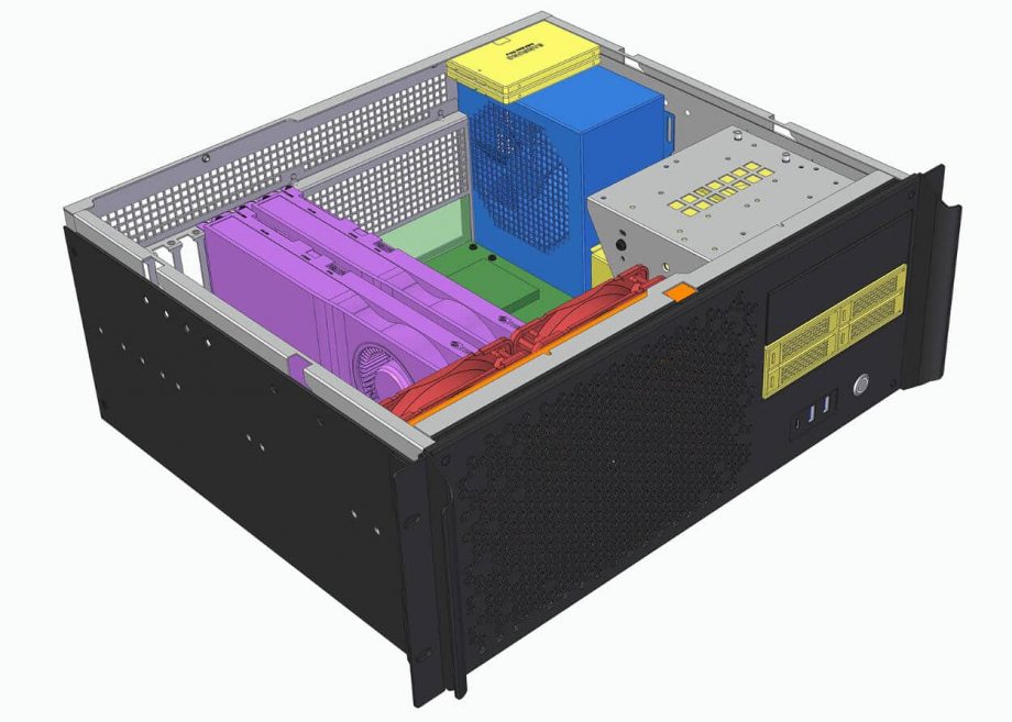 Sliger CX4150e, 4U 15in Rackmount Server Case - 5.25" Bays and 240mm AIO Support