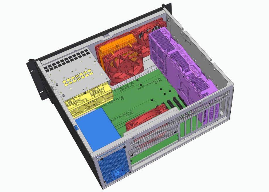 Sliger CX4150e, 4U 15in Rackmount Server Case - 5.25" Bays and 240mm AIO Support