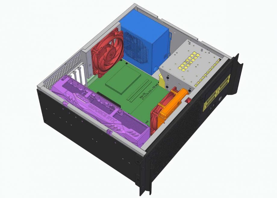 Sliger CX4150e, 4U 15in Rackmount Server Case - 5.25" Bays and 240mm AIO Support