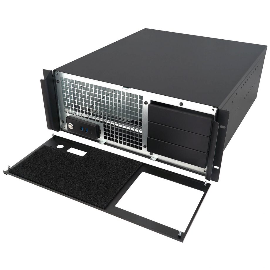 Sliger CX4200f, 4U 20in Rackmount Server Case - eATX and 240mm AIO Support with 5.25" bays