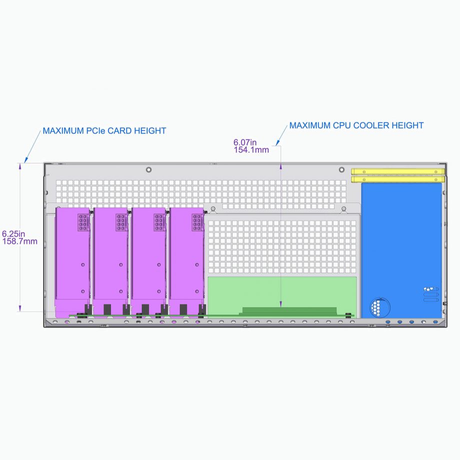Sliger CX4200f, 4U 20in Rackmount Server Case - eATX and 240mm AIO Support with 5.25" bays