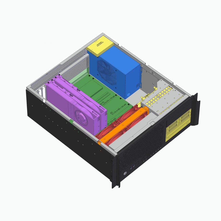 Sliger CX4200f, 4U 20in Rackmount Server Case - eATX and 240mm AIO Support with 5.25" bays