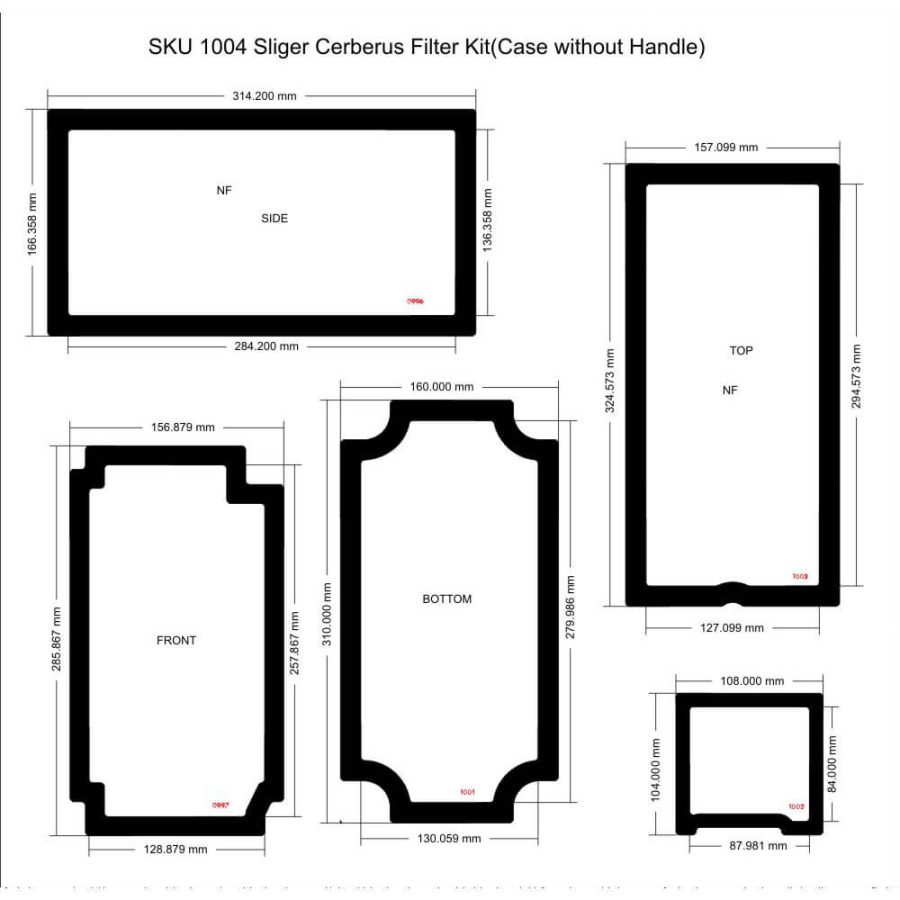 SKU 1004 Sliger Cerberus Filter Kit(Case without Handle)