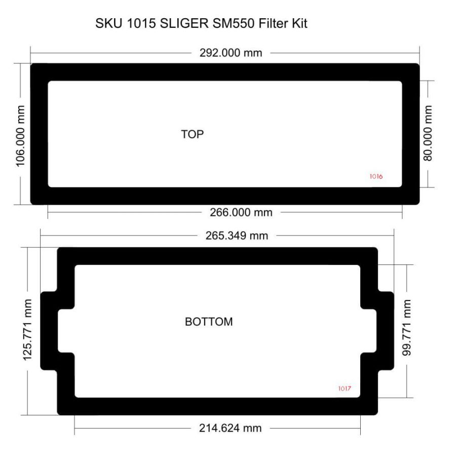 SKU 1015 Sliger SM550 Filter Kit