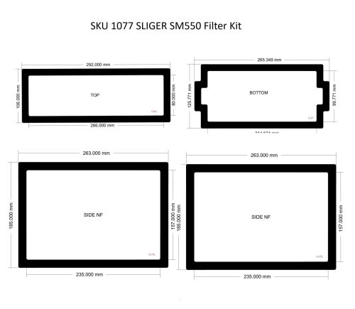 SM550 Filter Kit (case with vented sides)
