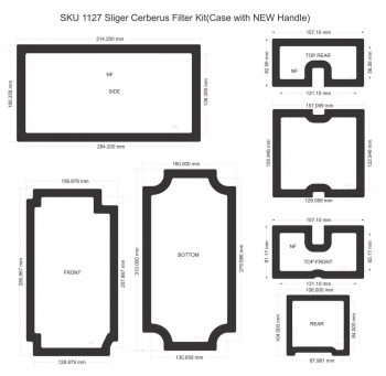 Filter Kit for Sliger Cerberus Micro-ATX Case - V2 Handle Support