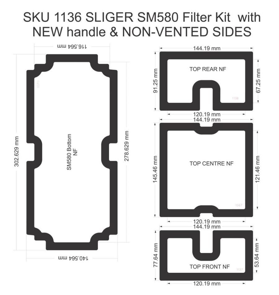 SM580 Filter Kit (case with V2 handle; unvented sides)