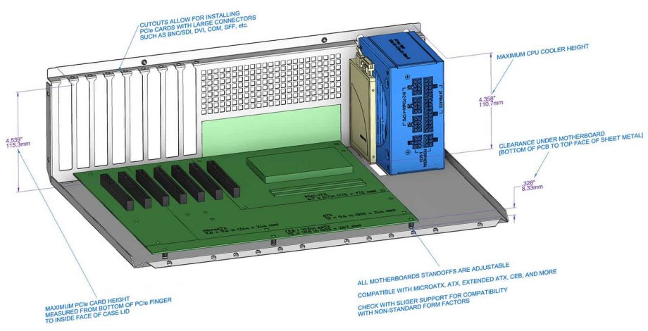 Sliger CX3150a, 3U 15in Rackmount Server Case - 360mm AIO Support