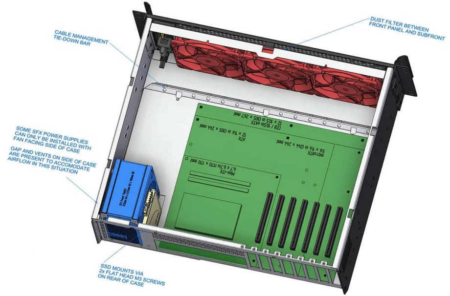 Sliger CX3150a, 3U 15in Rackmount Server Case - 360mm AIO Support