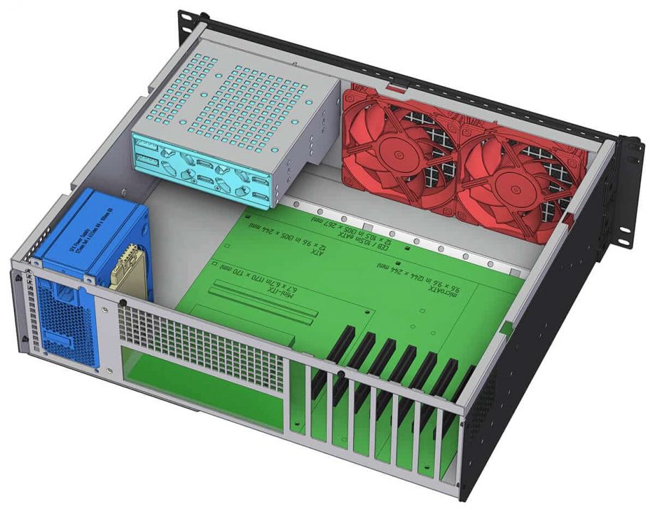 Sliger CX3150i, 3U 15in Rackmount Server Case - 5.25" Bay and 240mm AIO Support